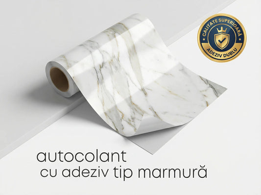 Autocolant tip marmură premium cu dublu-adeziv 5buc-60x30