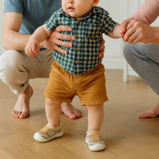 Pantofiori cu talpă anti-derapantă pentru bebe